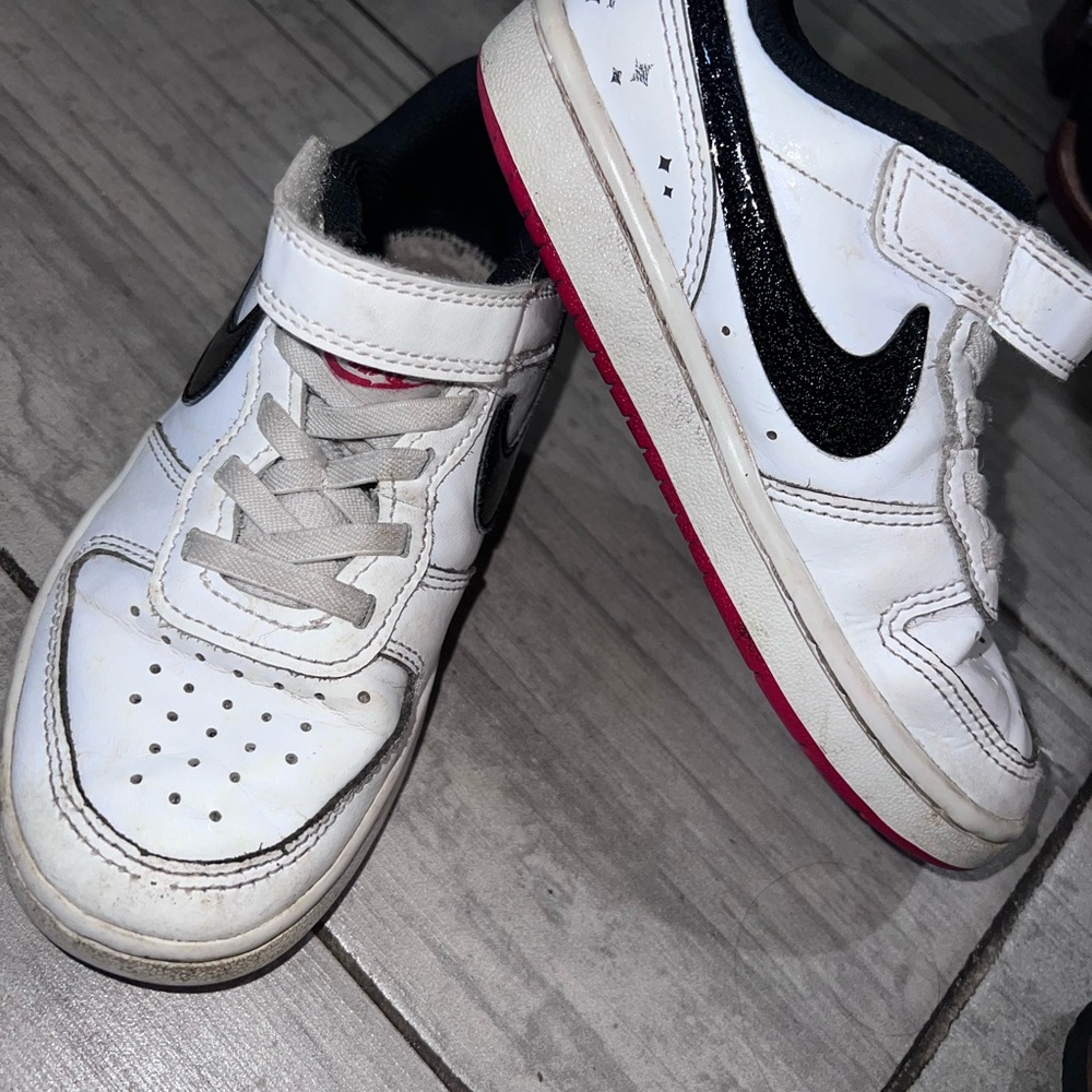 Kids White and Black Nike Shoes
